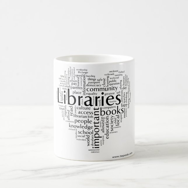 Caneca De Café Salvar as bibliotecas 5 (Centro)