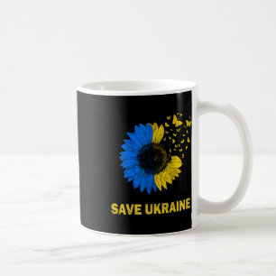 Caneca De Café Salvar Borboletas de Manteiga de Girassol da Ucrân