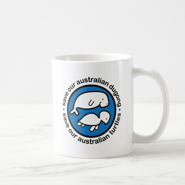 Caneca De Café Salvar nossos dugong & tartarugas (Direita)