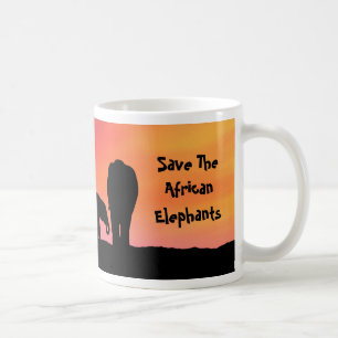 Caneca De Café Salvar os elefantes africanos