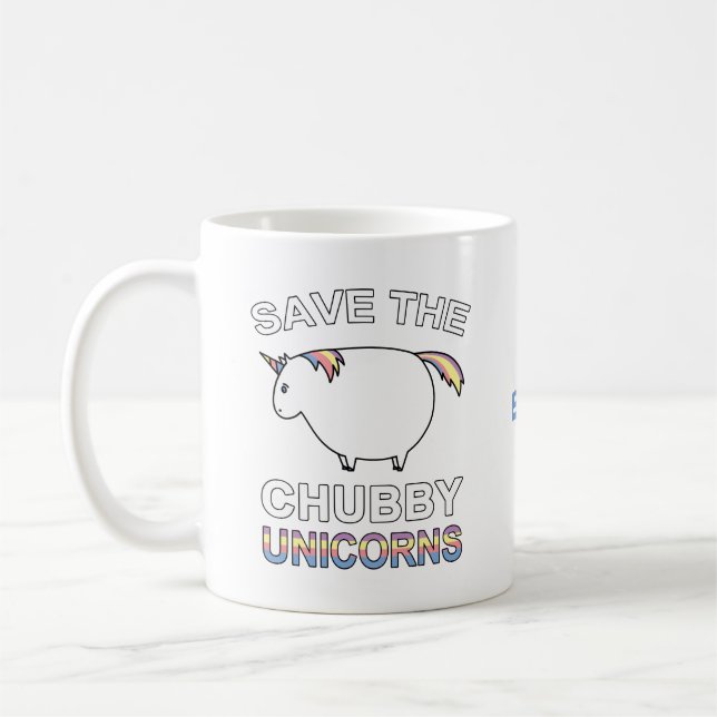 Caneca De Café Salvar Os Unicórnios Chubby (Esquerda)