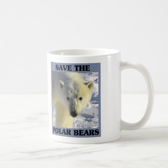 Caneca De Café Salvar os ursos polares (Direita)