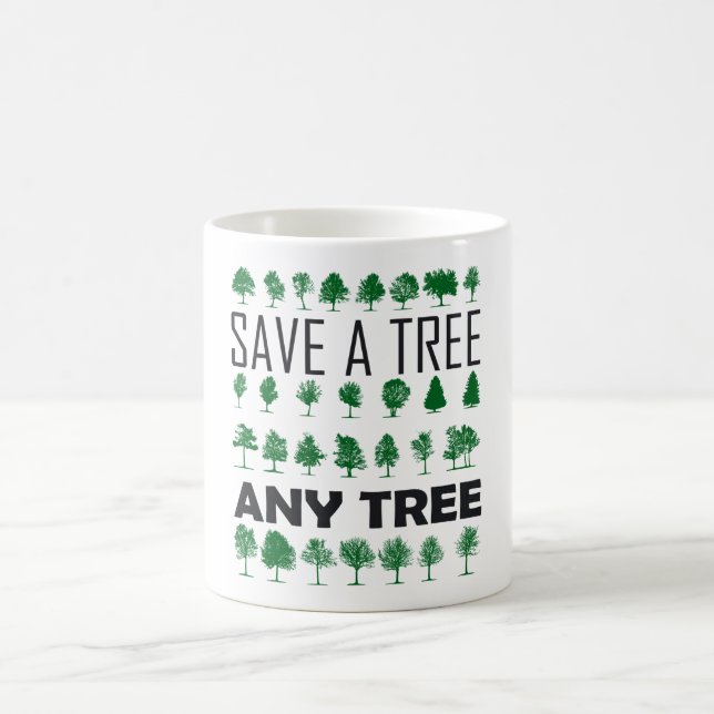 Caneca De Café Salvar uma árvore (Centro)