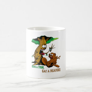 Caneca De Café salvar uma árvore comem um castor