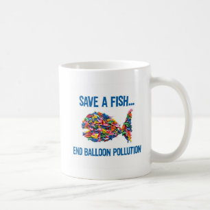 CANECA DE CAFÉ SALVAR UMA POLUIÇÃO DO BALÃO DA EXTREMIDADE DOS
