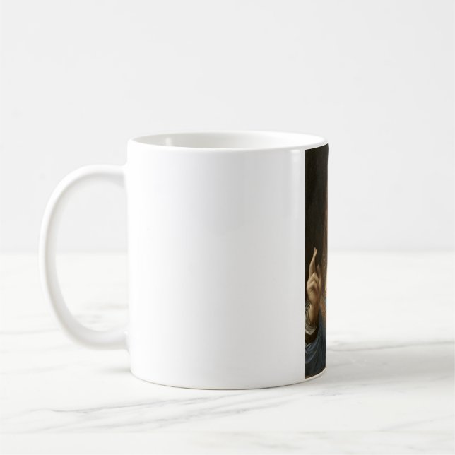 Caneca De Café Salvator Mundi por Leonardo da Vinci (Esquerda)