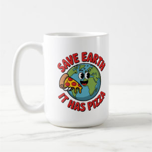 Caneca De Café Salve a Terra Ela Tem Pizza Ambientalista Engraçad