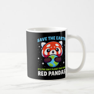 Caneca De Café Salve a Terra Red Panda Design - Funny Animal Eart