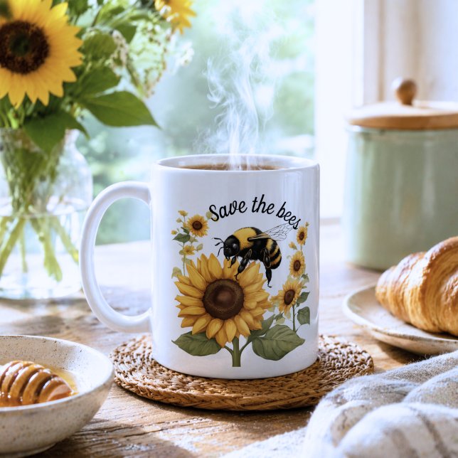 Caneca De Café Salve as Abelhas (Criador carregado)