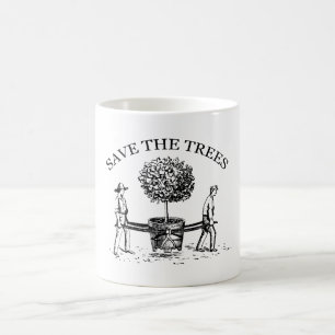 Caneca De Café Salve as Árvores Ilustração de Vintage Mug 1