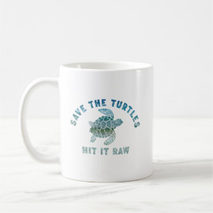 Caneca De Café Salve As Tartarugas Em Bruto