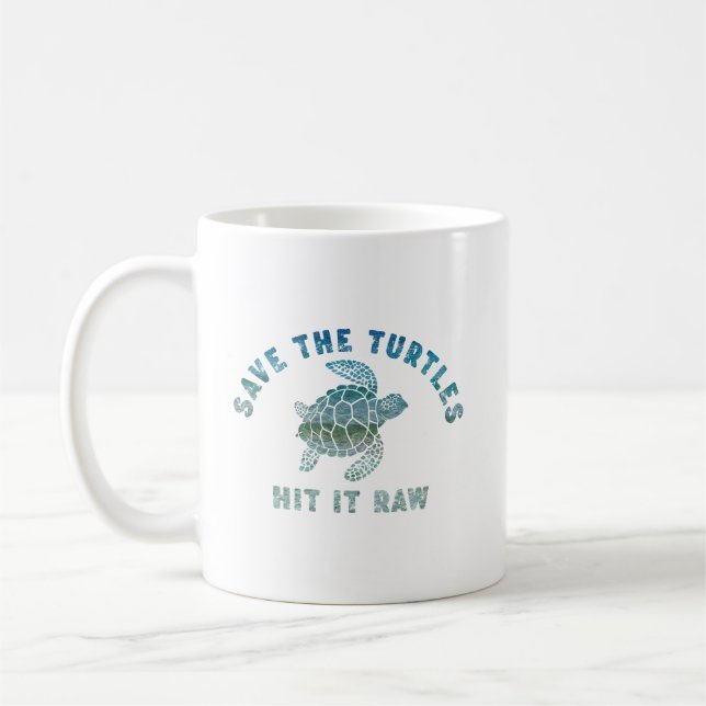 Caneca De Café Salve As Tartarugas Em Bruto (Esquerda)