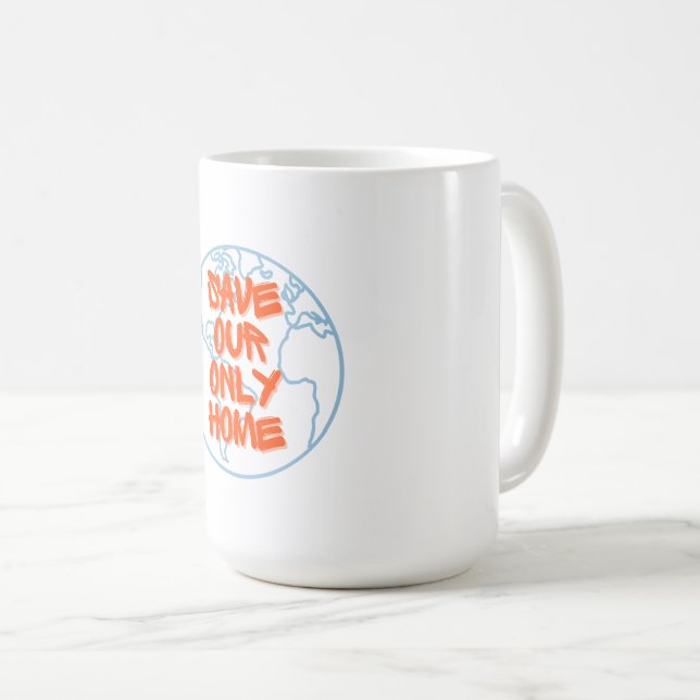 Caneca De Café Salve Nossa Única Casa (Frente Esquerda)