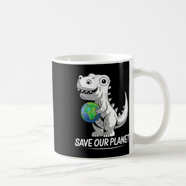Caneca De Café Salve nosso planeta Terra Trex Environment Kidstod (Direita)
