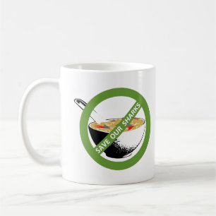 Caneca De Café SALVE NOSSOS TUBARÕES banir a sopa de barbatanas