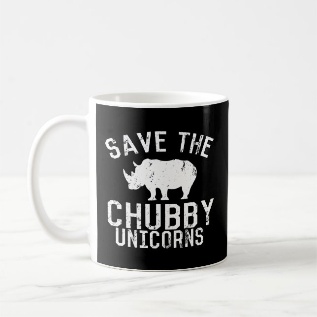 Caneca De Café Salve O Chubby Unicorns Fat Rhino (Esquerda)