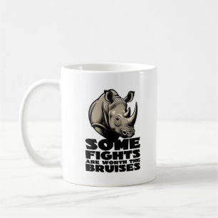 Caneca De Café Salve O Design de Luta da Resiliência do Rinoceron