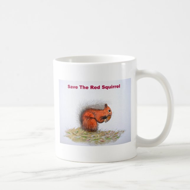 Caneca De Café Salve o esquilo vermelho (Direita)