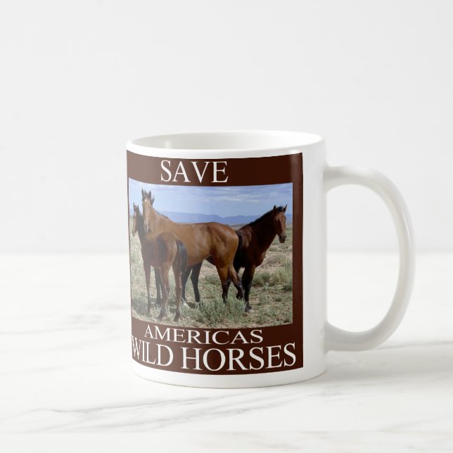 Caneca De Café Salve os Cavalos Selvagens (Direita)