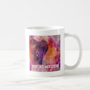 Caneca De Café Salve os elefantes com a arte digital colorida Gru