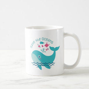 Caneca De Café Salve os Oceanos, Baleia Fofa