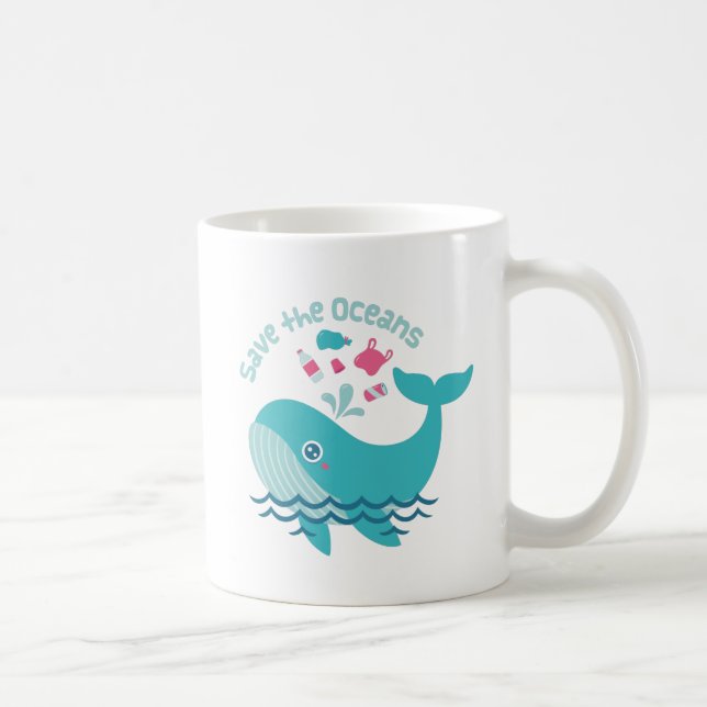 Caneca De Café Salve os Oceanos, Baleia Fofa (Direita)