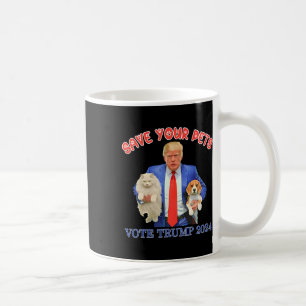 Caneca De Café Salve Seus Animais Vote Em Trump Eleição EUA Piada
