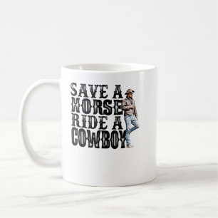 Caneca De Café Salve um cavalo com um cowboy T-Shirt Copy Copy