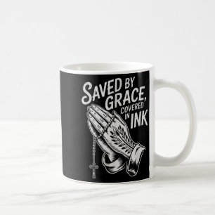 Caneca De Café Salvo Pela Graça Cobertos Em Tinta Fé Cristã Tatua