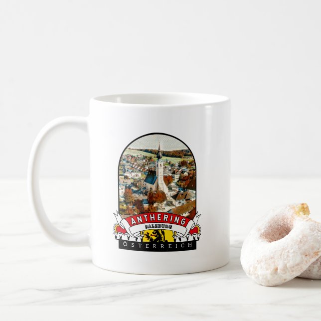 Caneca De Café Salzburg Anthering Österreich Souvenir (Com Donut)