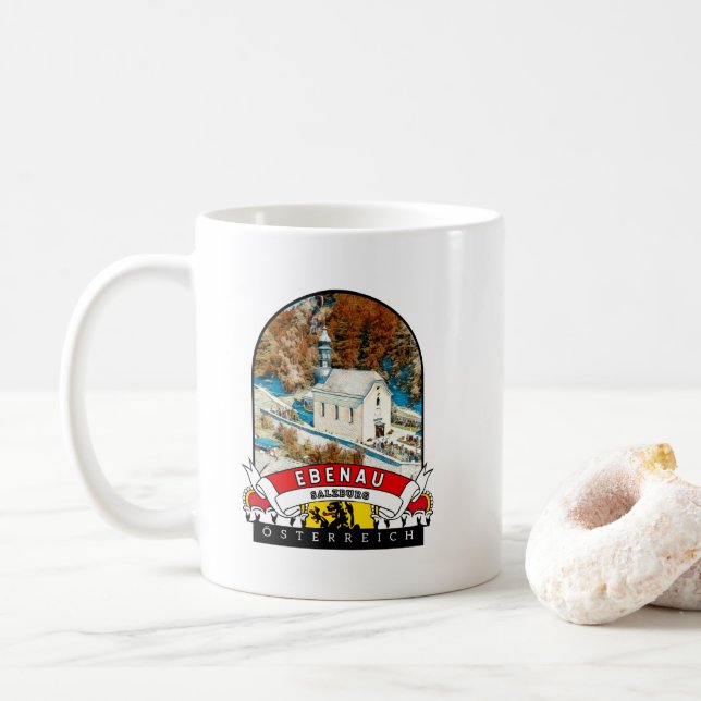Caneca De Café Salzburg Ebenau Österreich Souvenir (Com Donut)