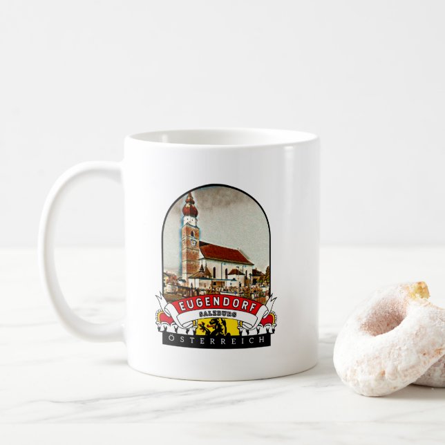 Caneca De Café Salzburg Eugendorf Österreich Souvenir (Com Donut)