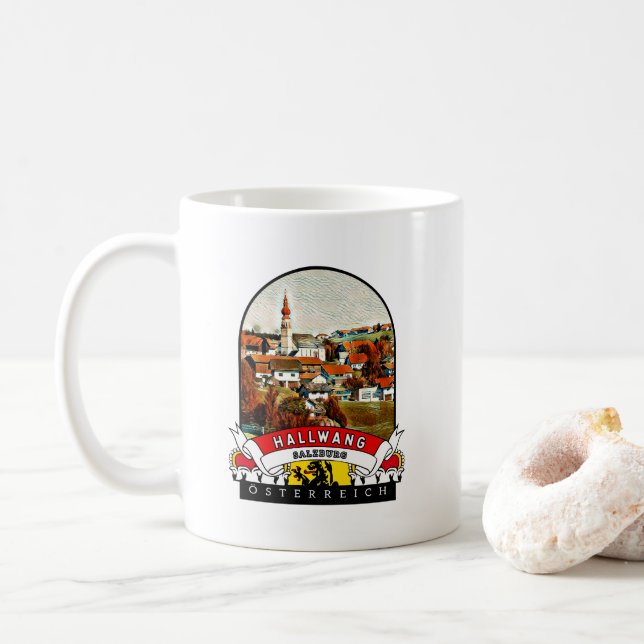 Caneca De Café Salzburg Hallwang Österreich Souvenir (Com Donut)
