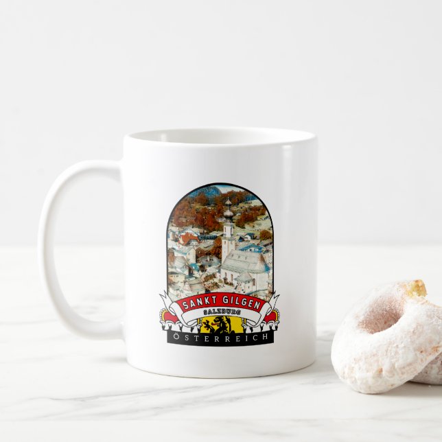 Caneca De Café Salzburg Sankt Gilgen Österreich Souvenir (Com Donut)