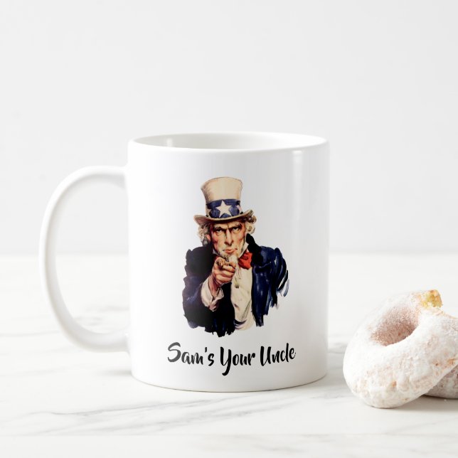 Caneca De Café Sam é seu tio (Com Donut)