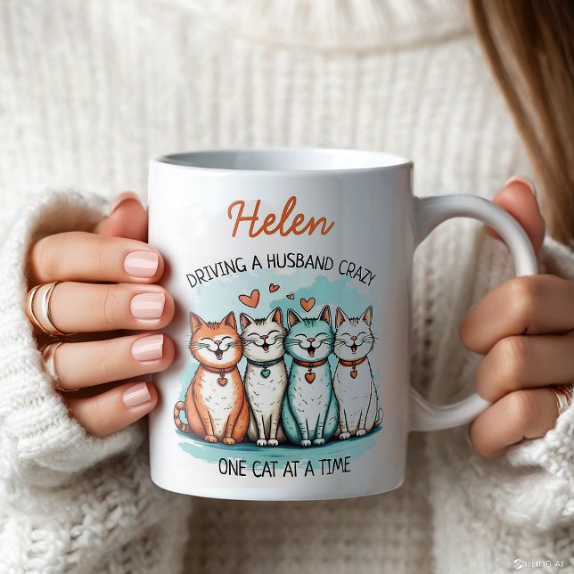 Caneca De Café Sama de Gato de Marido Engraçado Personalizada (Criador carregado)