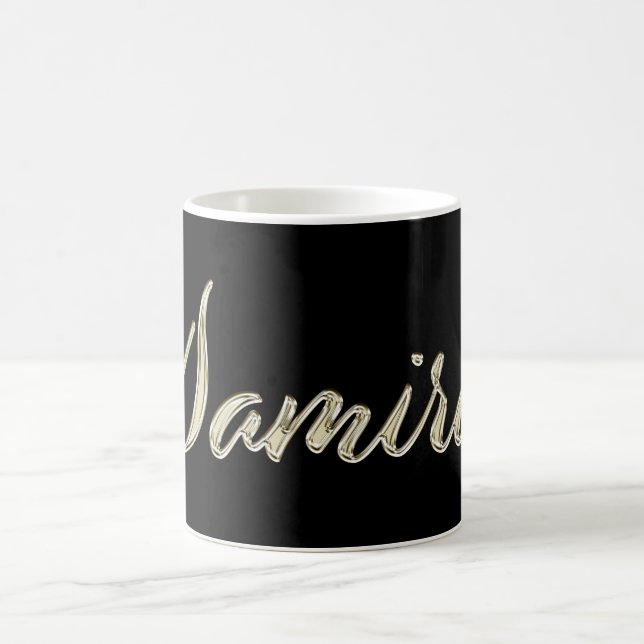 Caneca De Café Samira white gold Handwriting Tasse Kaffeetasse (Centro)
