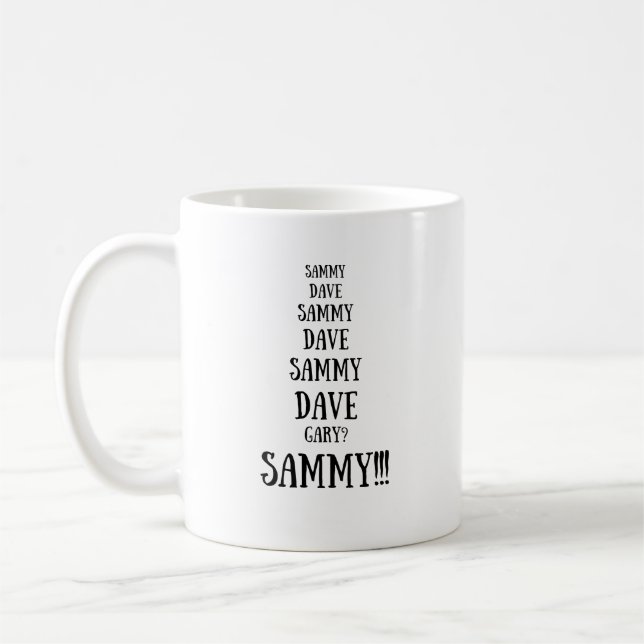 Caneca De Café Sammy versus Dave Funny Argumento (Esquerda)
