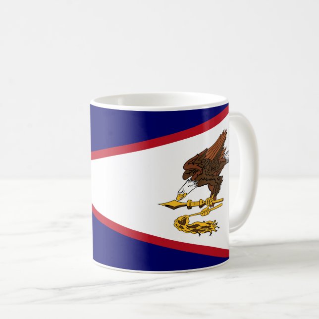Caneca De Café Samoa americana Flag (Frente Esquerda)