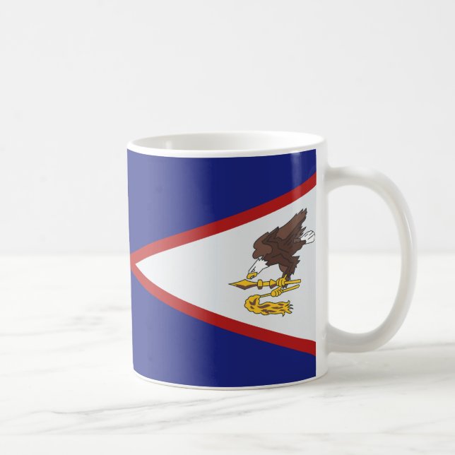Caneca De Café Samoa Flag e American Flag Cerâmica Coffee Mug (Direita)