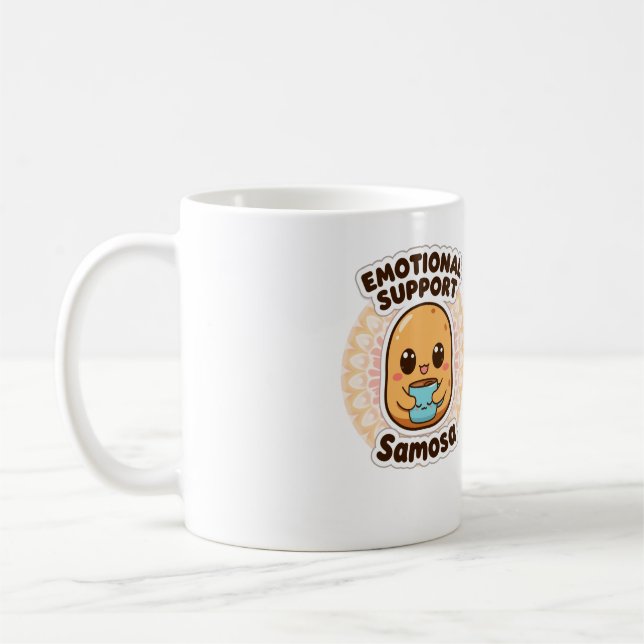 Caneca De Café Samosa de Apoio Emocional Sticker de Comida Indian (Esquerda)