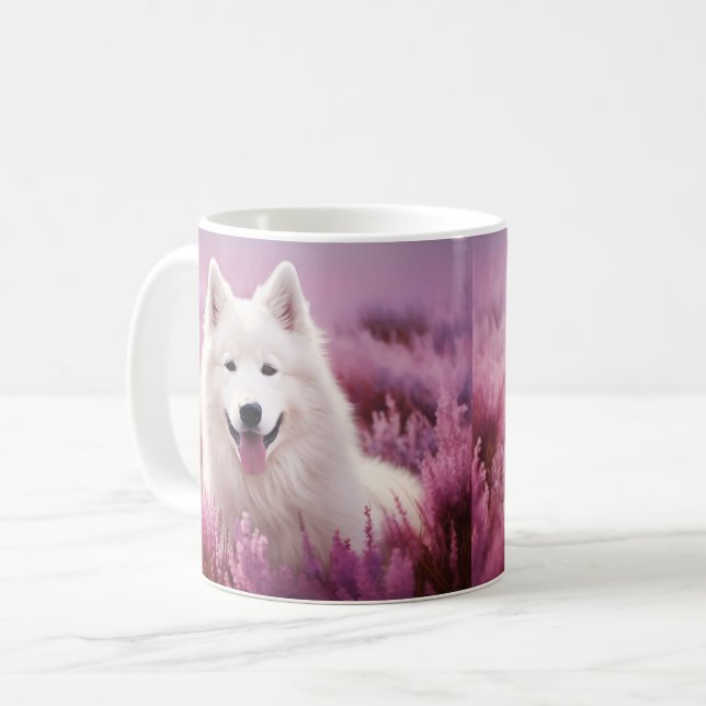 Caneca De Café Samoyed e Heather (Frente Esquerda)