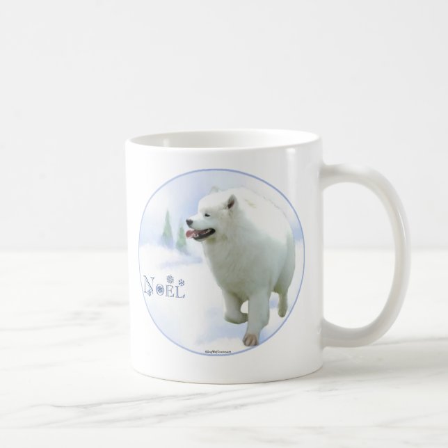 Caneca De Café Samoyed Noel (Direita)