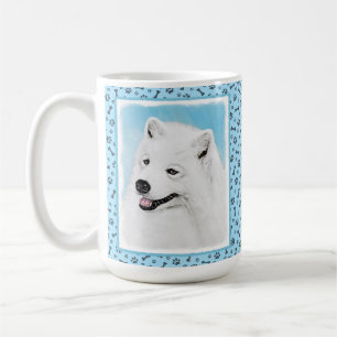 Caneca De Café Samoyed Painting - Cute Original Dog Art