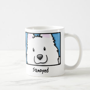 Caneca De Café Samoyed quadrado dos desenhos animados