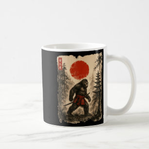 Caneca De Café Samurai Bigfoot Japonês Vintage Sasquatch Ukiyo-e