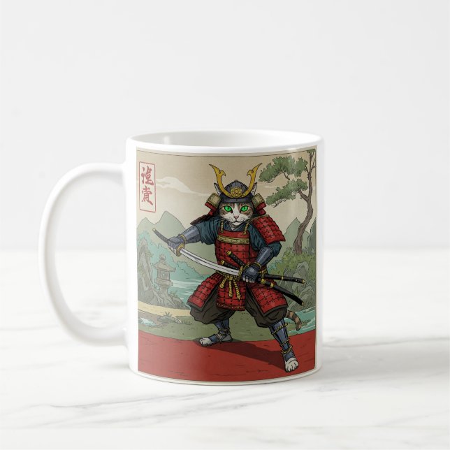 Caneca De Café Samurai Cat (Esquerda)