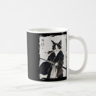 Caneca De Café Samurai Cat Vintage Ukiyo E Legal Guerreiro Cat Ja