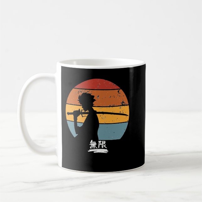 Caneca De Café Samurai Champloo Mugen Sunse  Silhoue  e Mugen Sam (Esquerda)