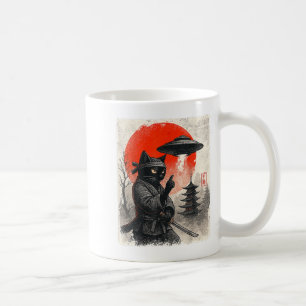 Caneca De Café Samurai Ninja Cat Warrior Ufo Anime Japonês presen